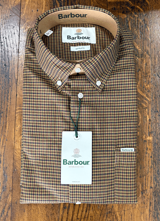 Barnard Thermo Weave Regular Fit Checked Shirt | Olive