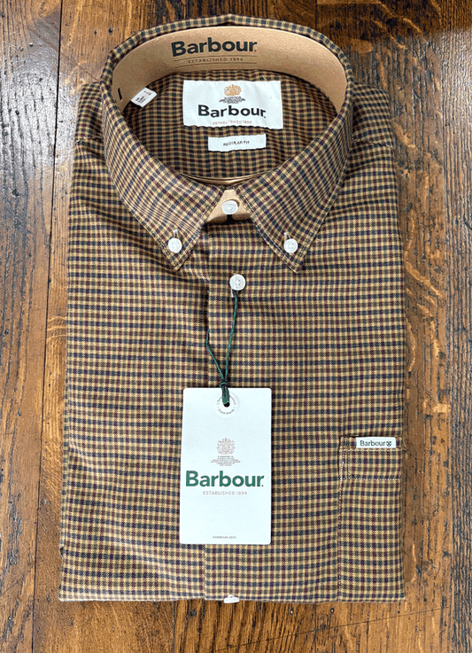 Barnard Thermo Weave Regular Fit Checked Shirt | Olive