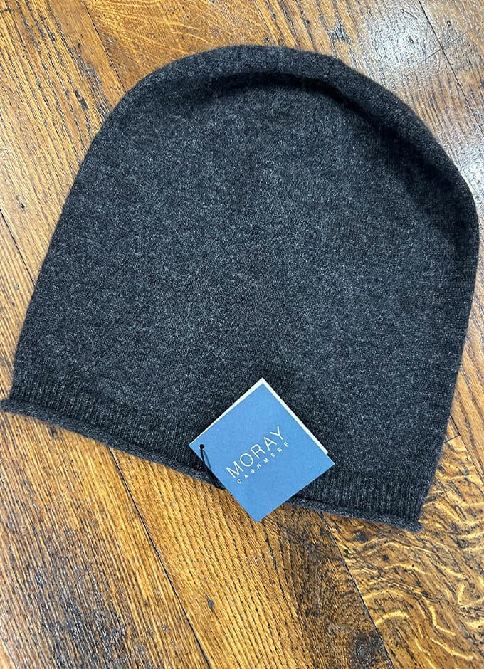 Plain Knit Beanie | Cashmere | Grey