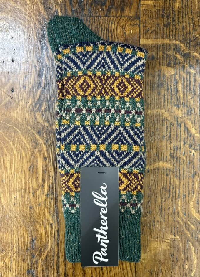 Beck Fairisle Socks| Green Fleck