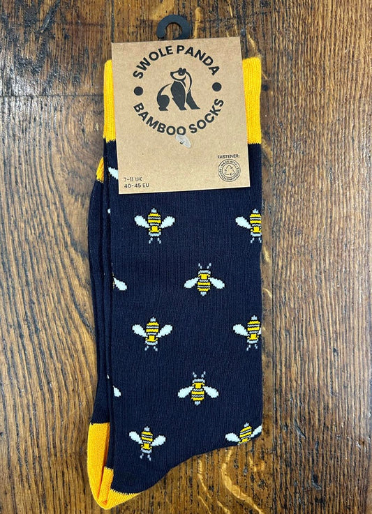 Swole Panda | Bee Socks Black