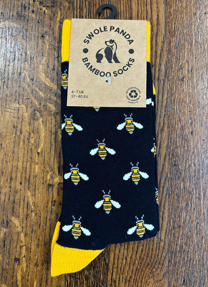 Swole Panda | Bee Socks Black