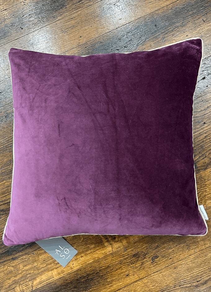 Indian Cotton Velvet Cushion 50X50cm | Berry