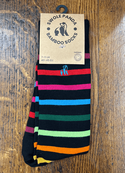 Swole Panda | Black Mini Stripe Socks