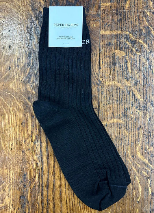 Peper Harow | Casual Ribbed Socks | Black