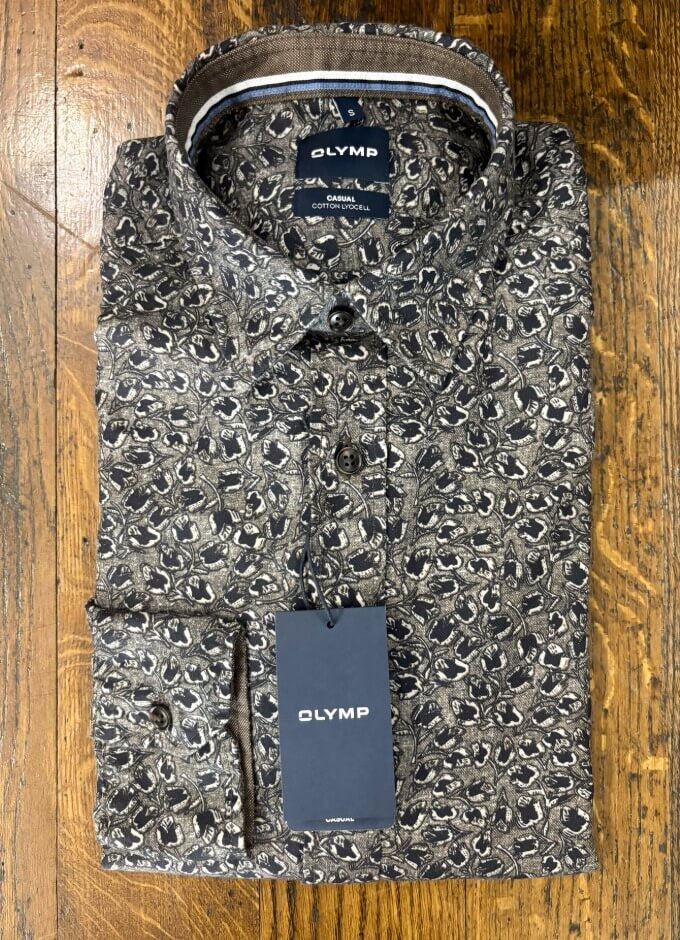 Casual Fit Shirt | Black Flower Print Design