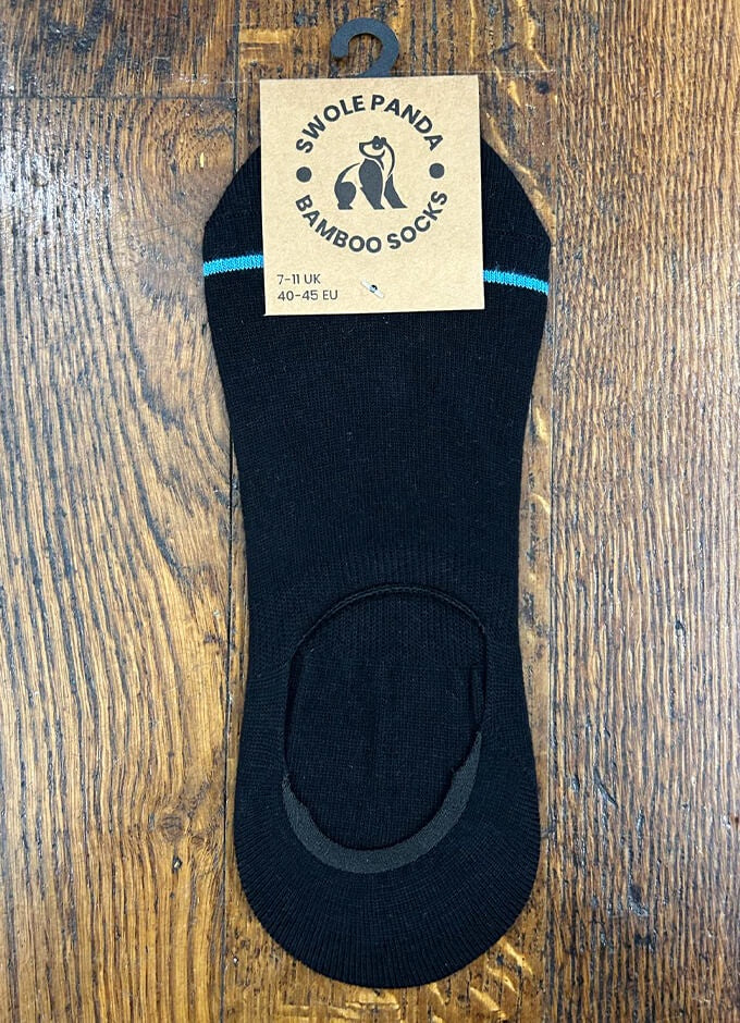 Swole Panda | No-Show Black Socks