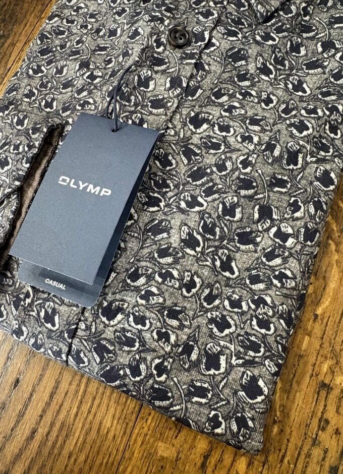 Casual Fit Shirt | Black Flower Print Design