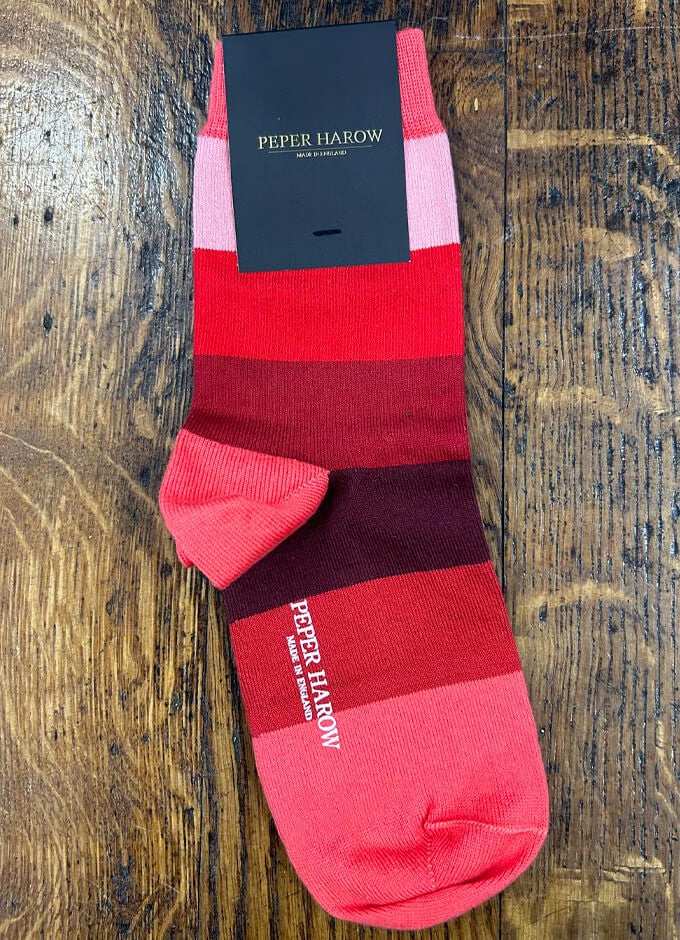 Peper Harrow | Blockstripe Socks | Fire