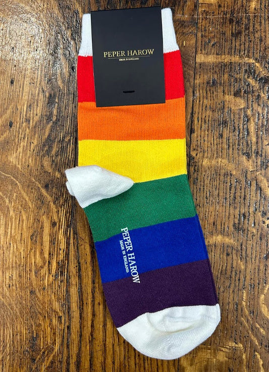 Peper Harrow | Blockstripe Socks | Rainbow