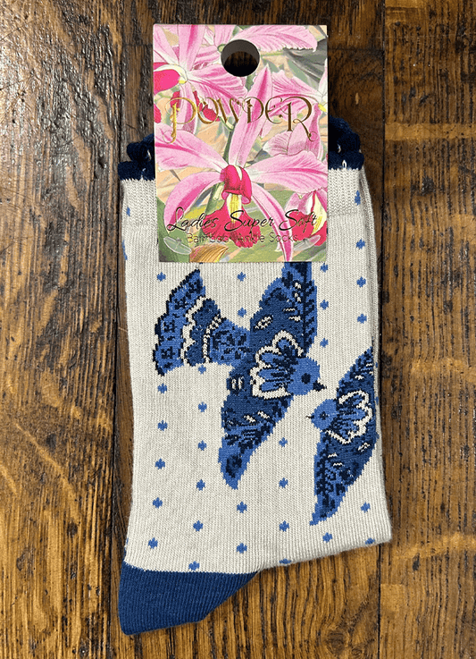 Ladies Ankle Socks | Blue Birds