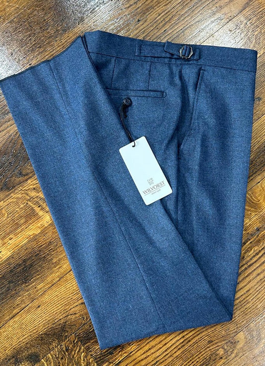 Wilvorst | Pure Wool Trousers | Blue