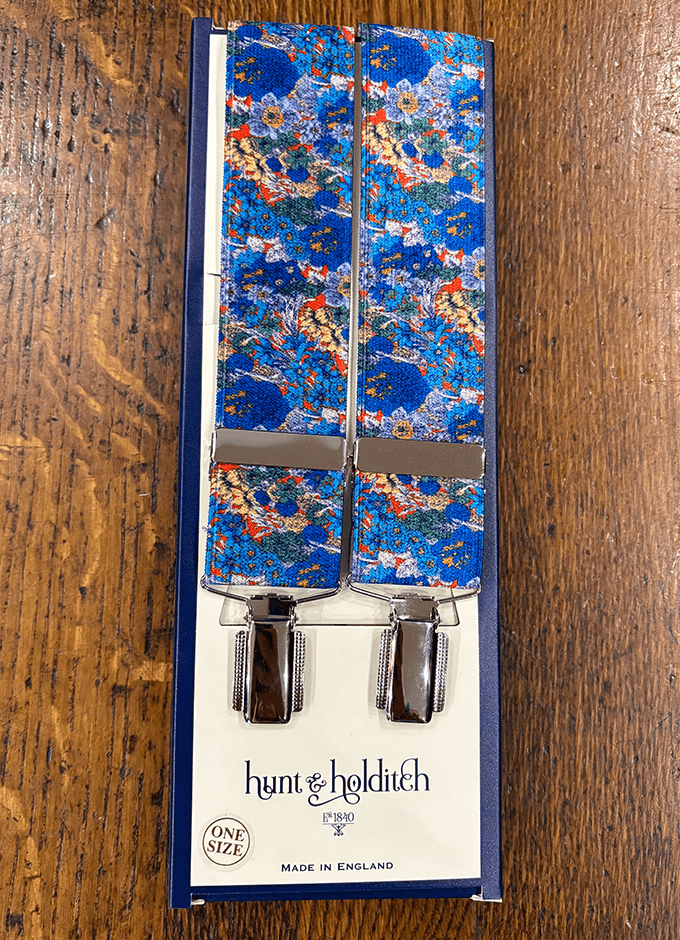 Clip Braces | Blue Floral