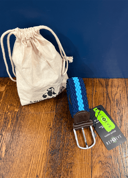 Swole Panda | Navy With Light Blue Stripe Belt