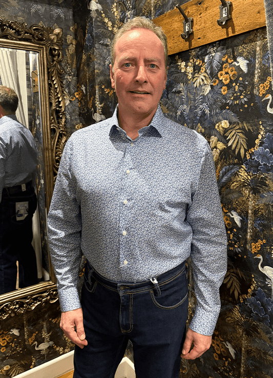 Luxor Business Shirt | Modern Fit | Blue Floral