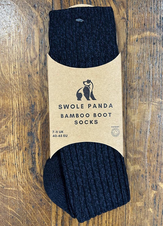 Swole Panda | Bamboo Boot Socks | Navy