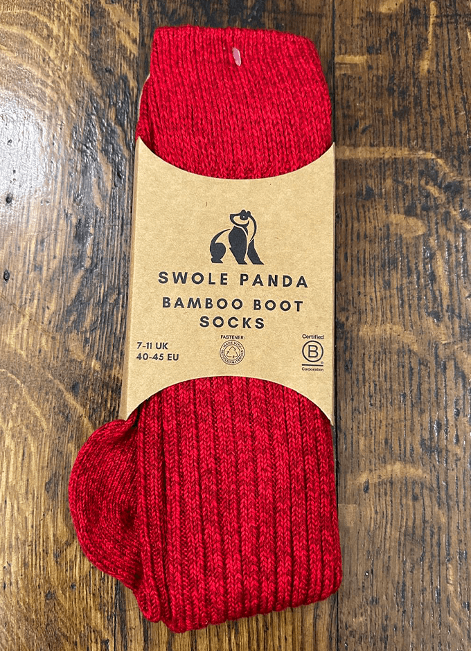 Bamboo Boot Socks | Red