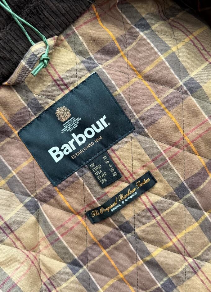 Modern Checked Border Waxed Jacket