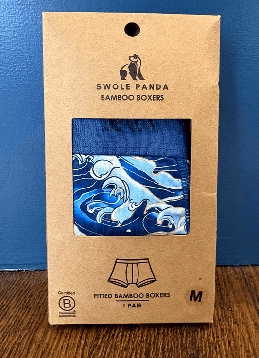 Swole Panda Bamboo Boxers | Waves