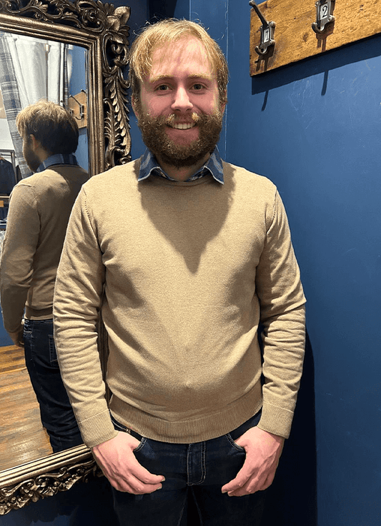 Cotton Crew Jumper | Brown