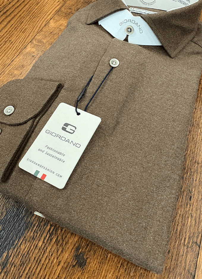 Brushed Cotton Shirt | Brown