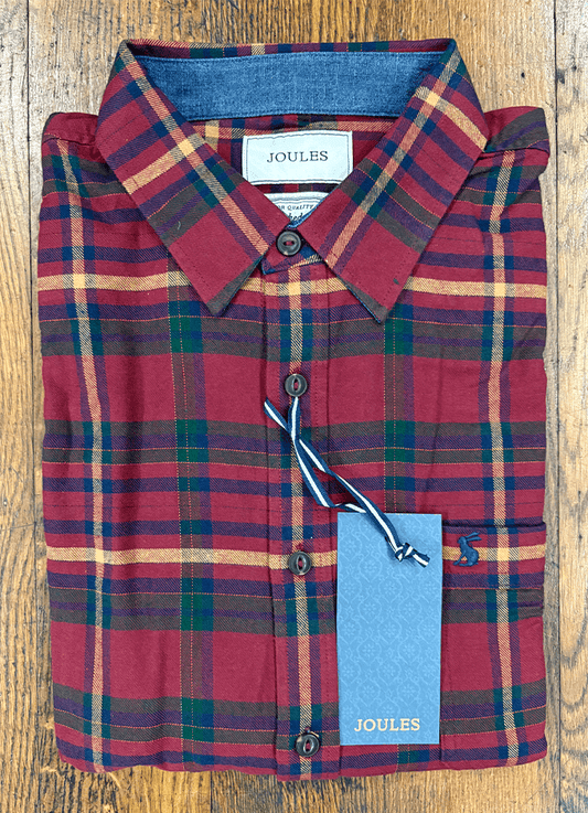 Brushed Flannel Cotton Shirt | Burgundy