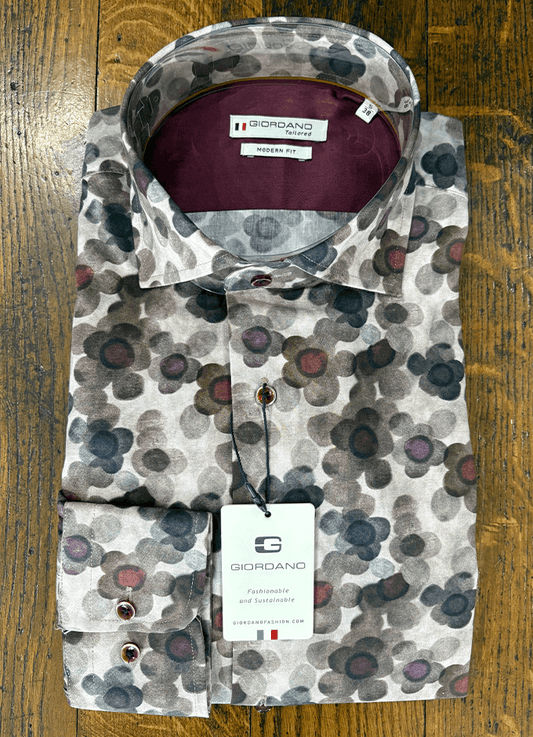 Maggiore Shirt | Burgundy & Pink Floral