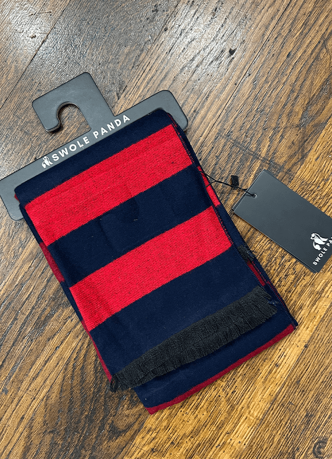 Burgundy & Red Stripe Bamboo Scarf