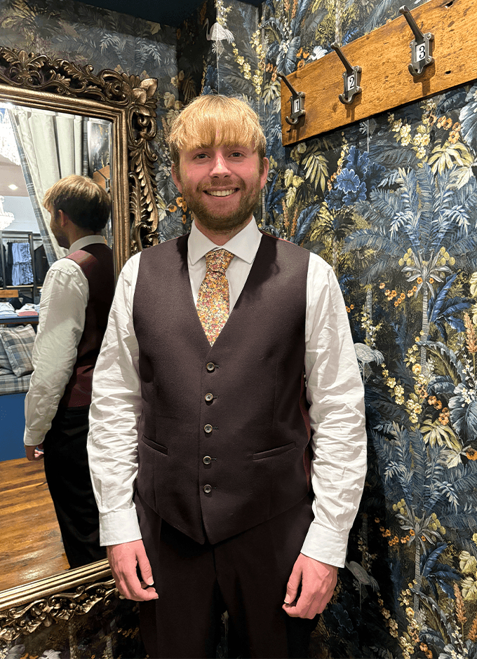 Wilvorst | Pure Wool Waistcoat | Burgundy
