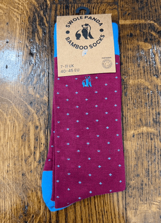 Swole Panda | Burgundy Sky Spot Socks
