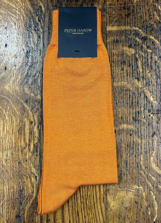 Peper Harow | Mens Classic Socks | Burnt Orange