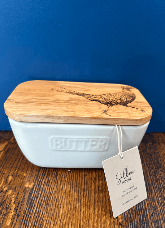 Selbrae | White Butter Dish | Pheasant