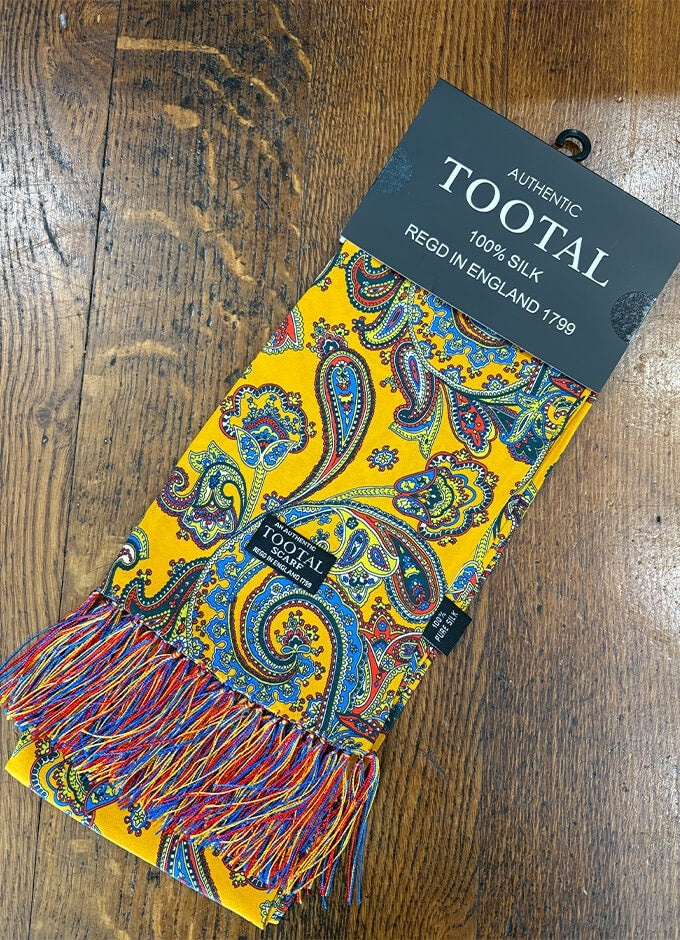 Tootal Silk Scarf | Swirl Paisley Butterscotch
