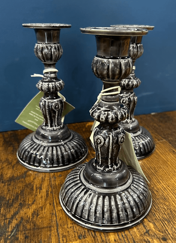 Small Enamel Candlestick | Slate