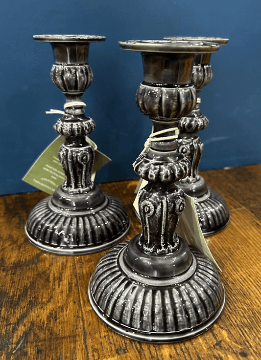 Small Enamel Candlestick | Slate