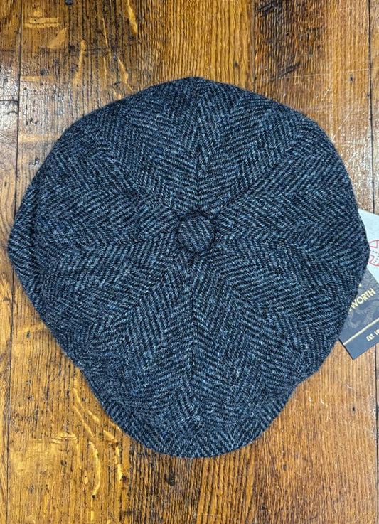 Carloway Harris Tweed Cap | Navy Herringbone