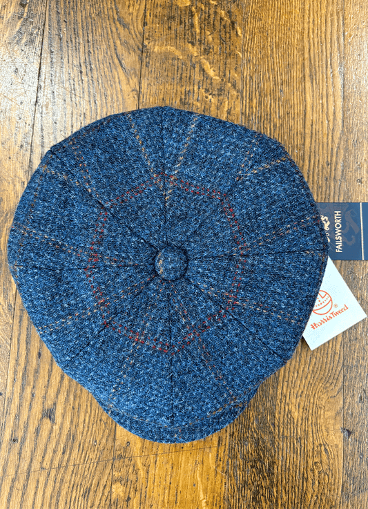 Carloway Harris Tweed Cap | Navy/Red