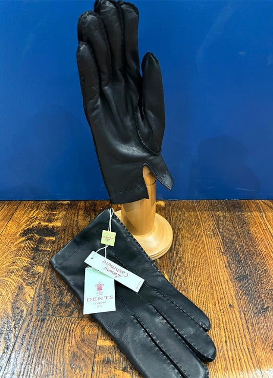 Nappa Leather Vent Cashmere Lined Glove | Black