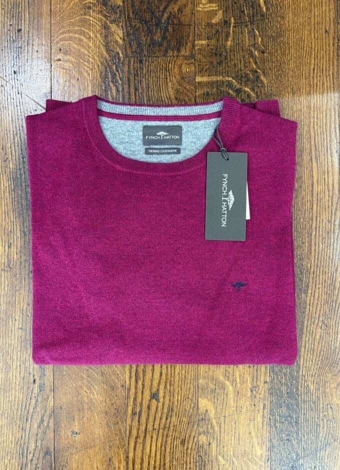 Merino Cashmere O-Neck Jumper | Grape