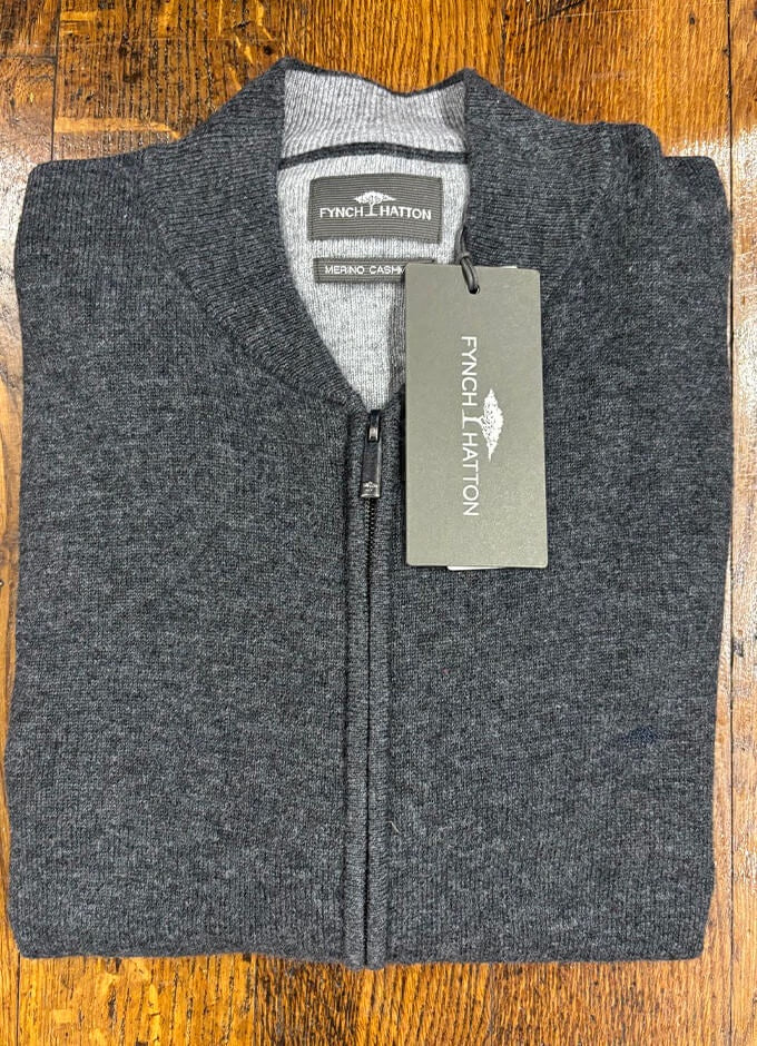 Merino Cashmere College Cardigan | Steel