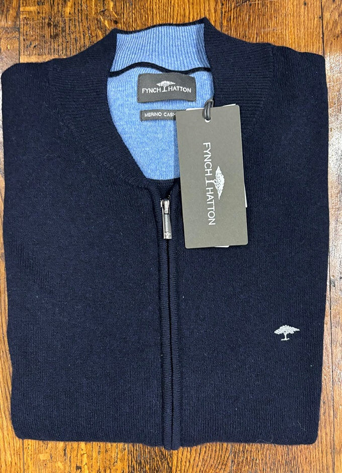 Merino Cashmere College Cardigan | Navy