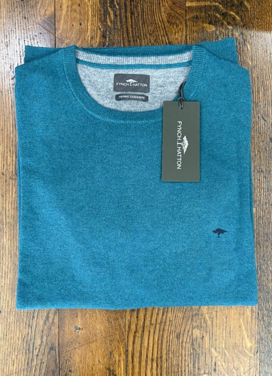 Merino Cashmere O-Neck Jumper | Teal