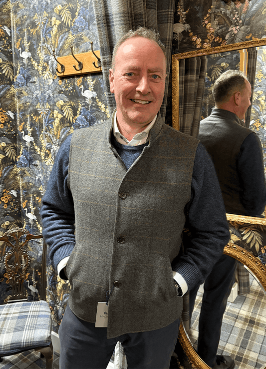 Cavan Gilet | Green Herringbone