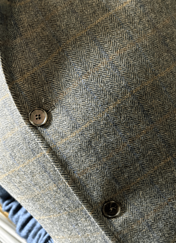 Cavan Gilet | Green Herringbone