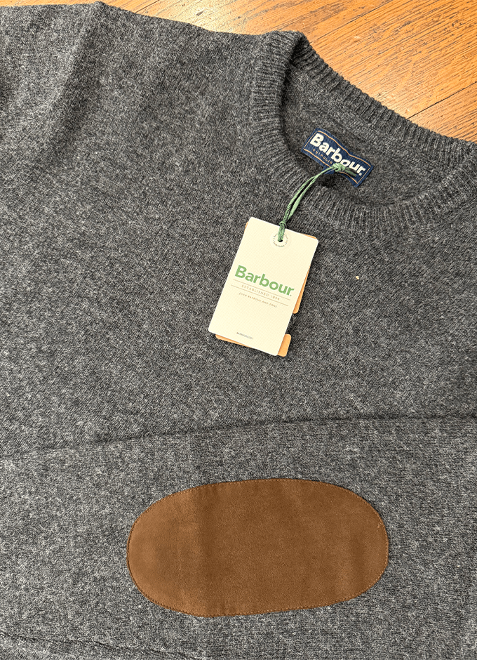 Patch Crew Neck Jumper | Charcoal