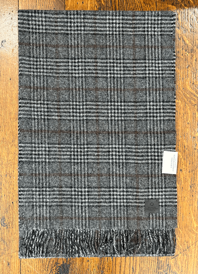 Wool Check Scarf | Grey