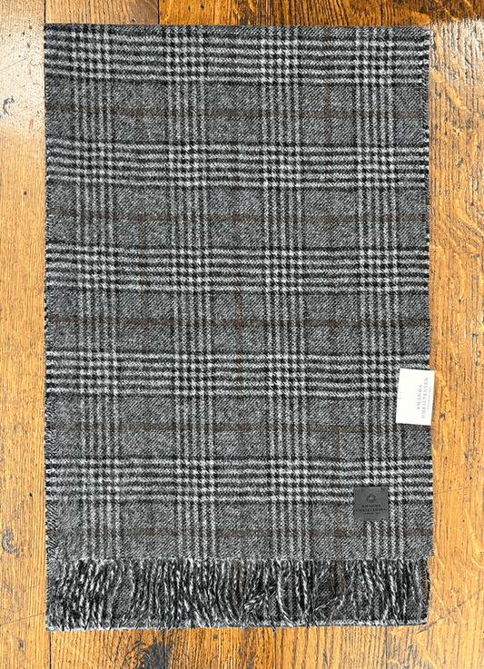 Wool Check Scarf | Grey