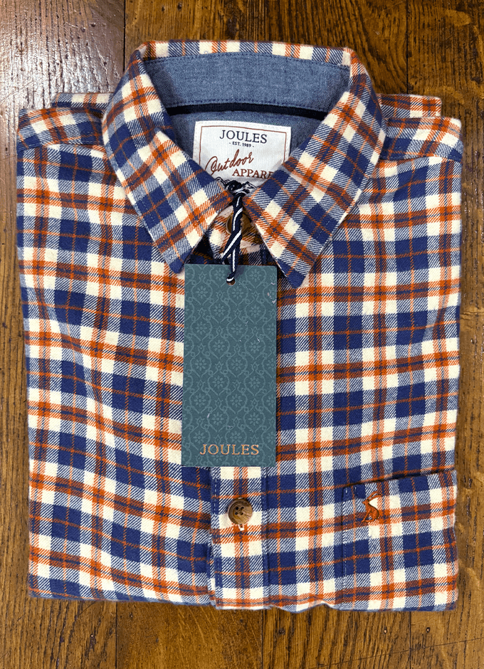Navy Long Sleeve Brushed Flannel Shirt