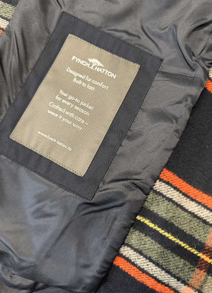 Wool Check Overshirt | Dark Navy