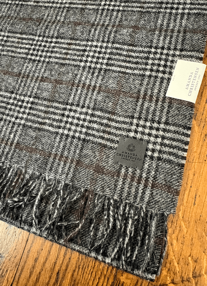 Wool Check Scarf | Grey